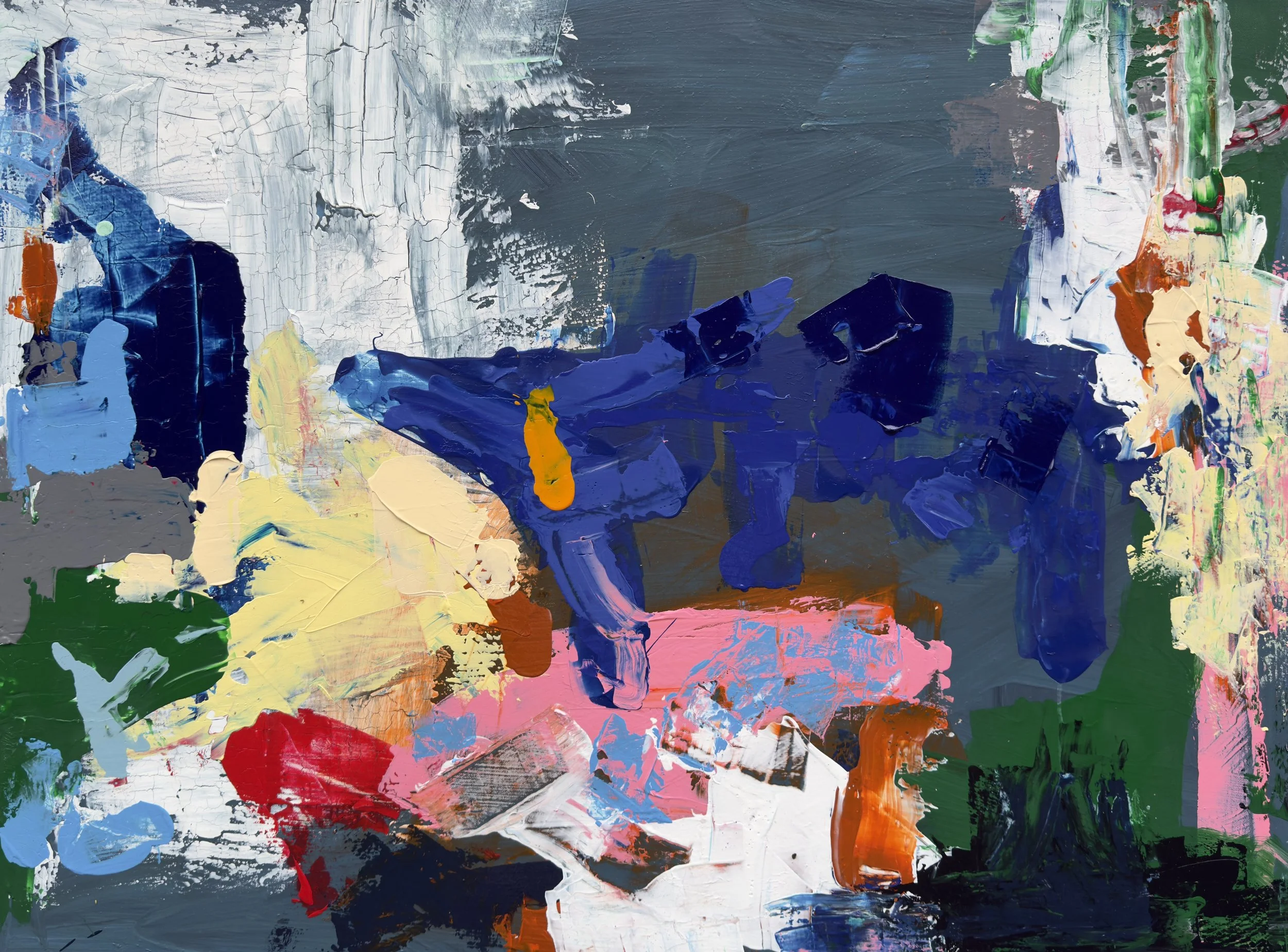 "Highrise at the junction", 2026, 120 x 90cm, Acrylic on canvas