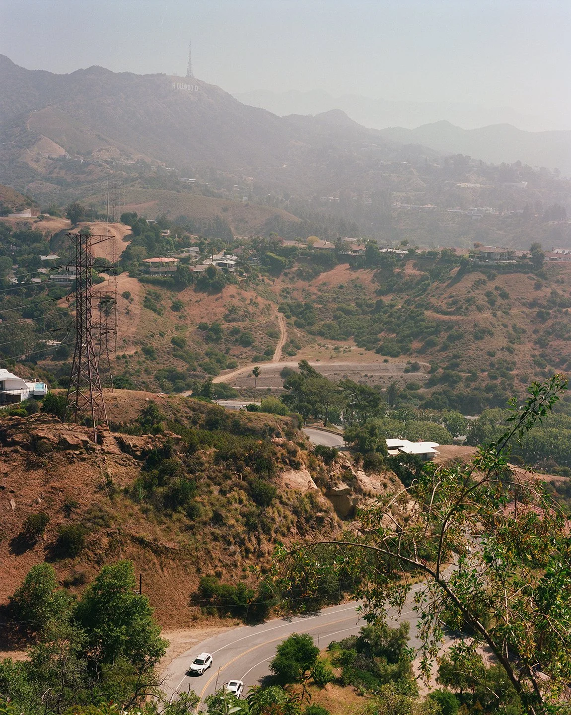 Two White Cars (Hollywood Hills, Los Angeles)