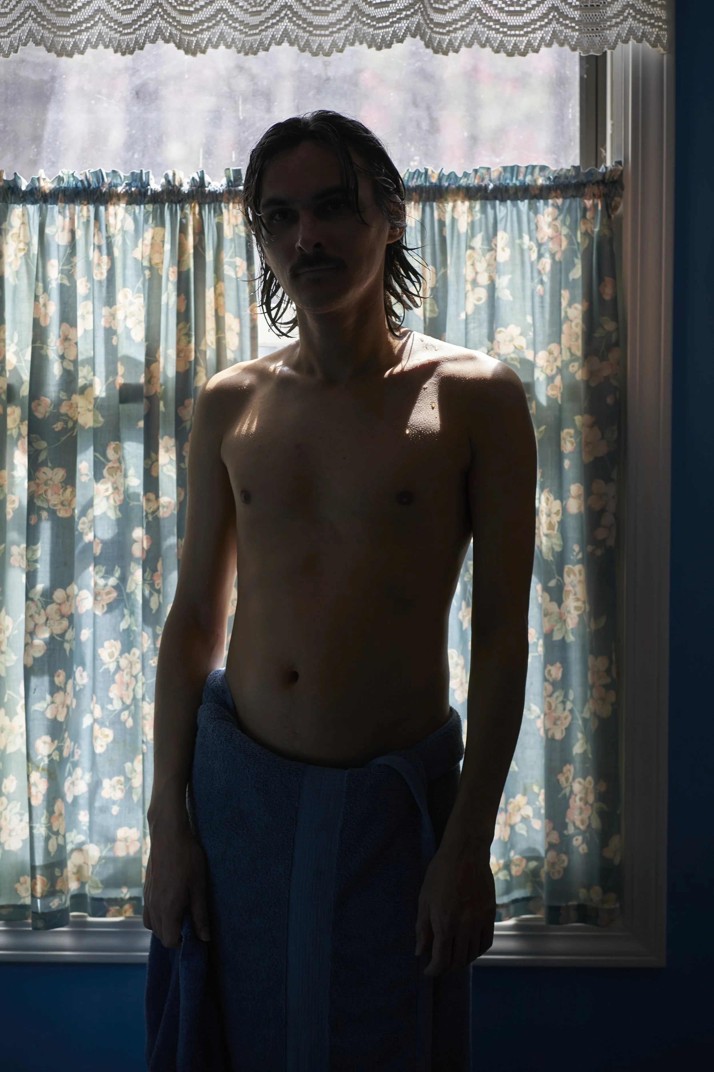 Alex out of the shower