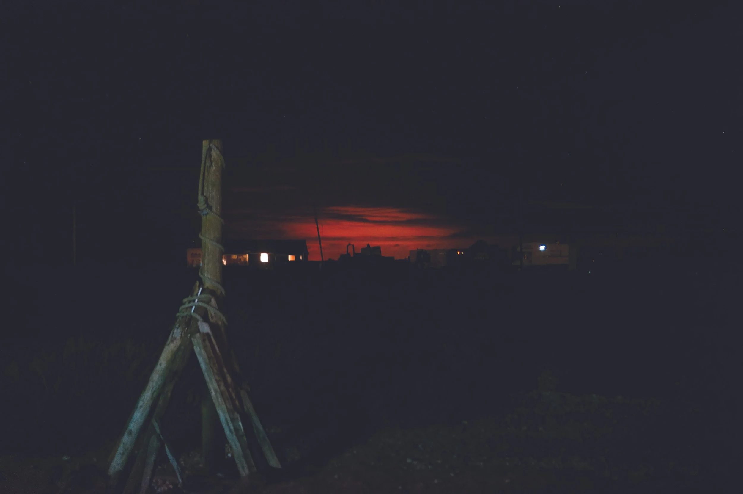Nuclear plant sunset