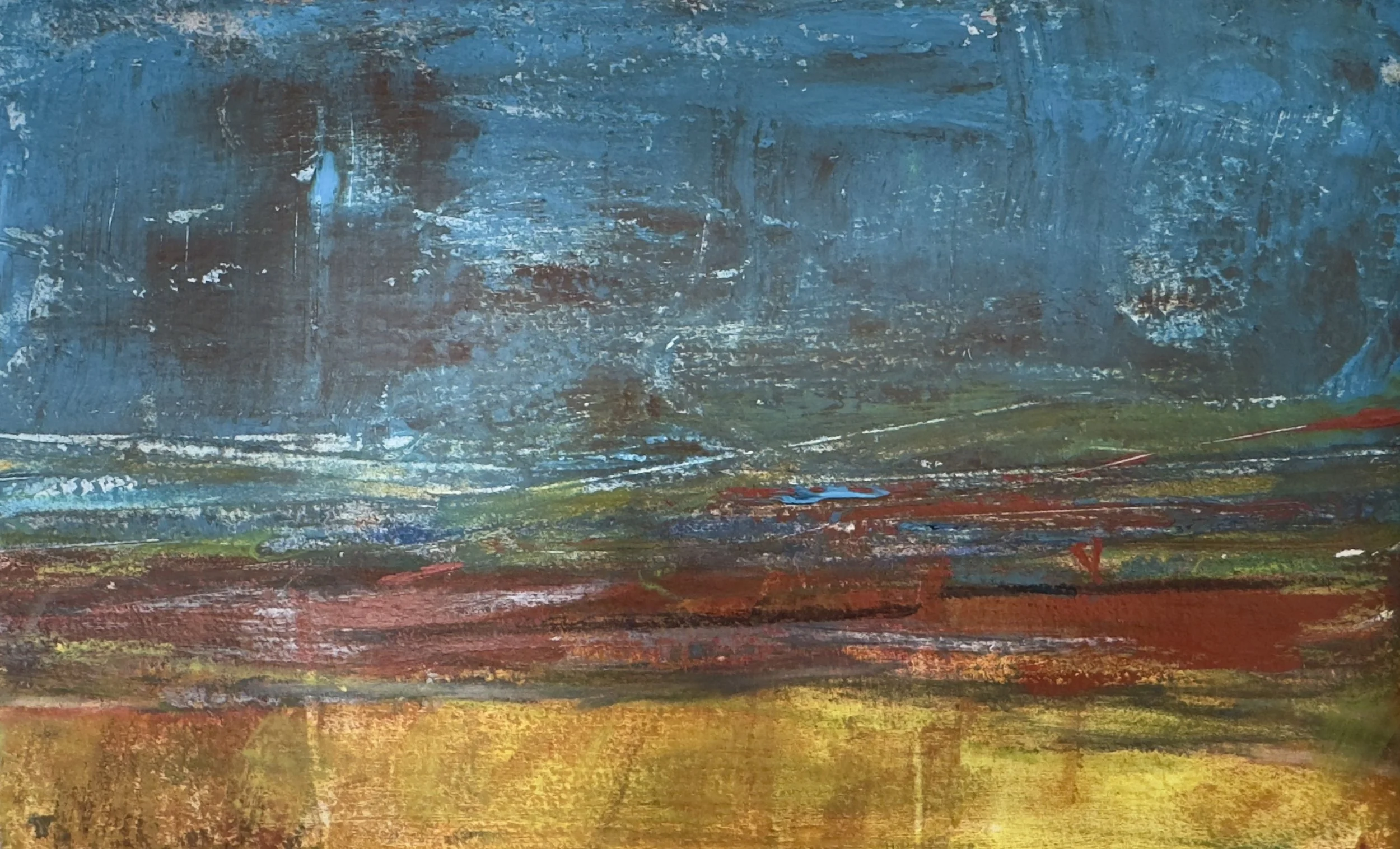 "Red Sky Morning" Acrylic on Paper 8x10