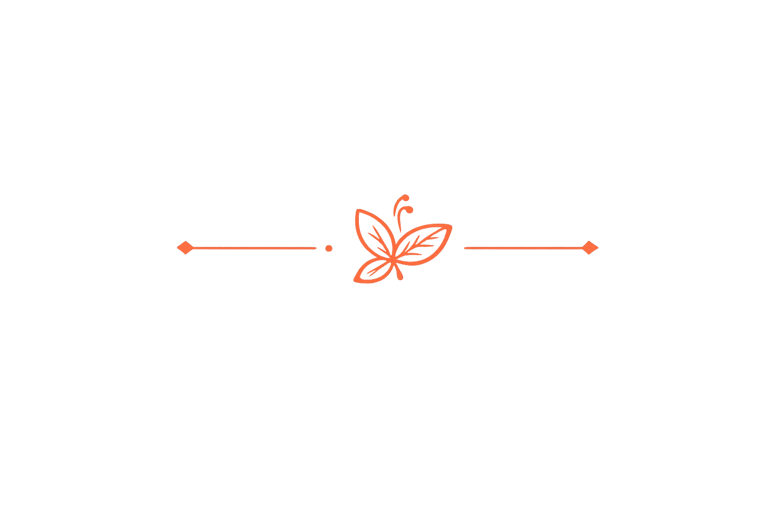 Decorative floral border with orange and red flower and leaves, framing text.