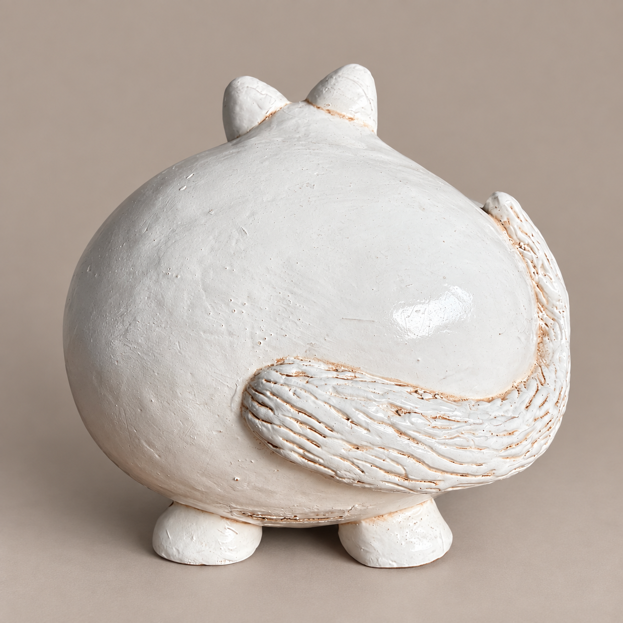 Vicki Thomas Funny Bone Originals White Cat Figurine Back.png