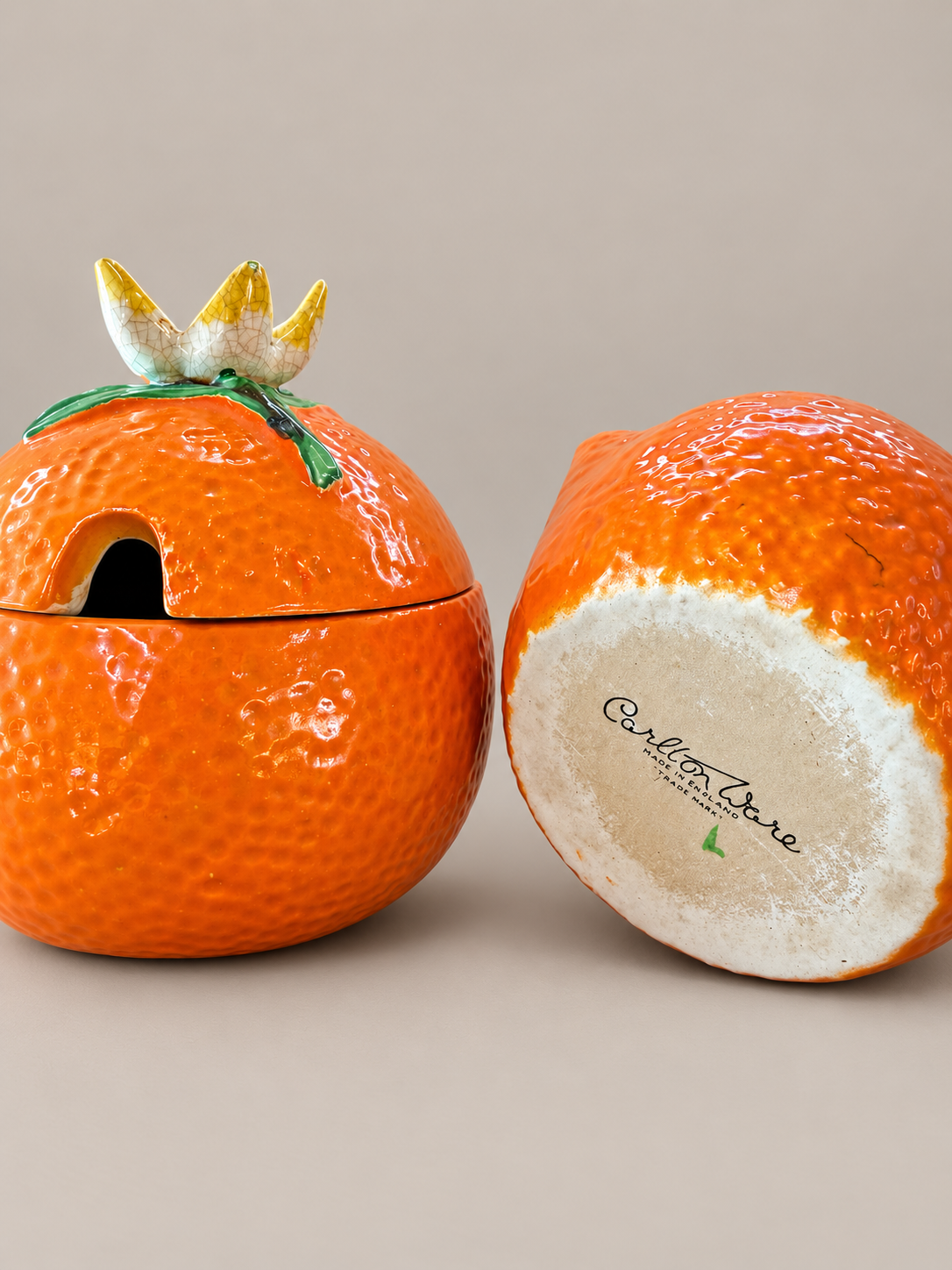 Carlton Ware Orange-Themed Pot & Cream Jug 2.png