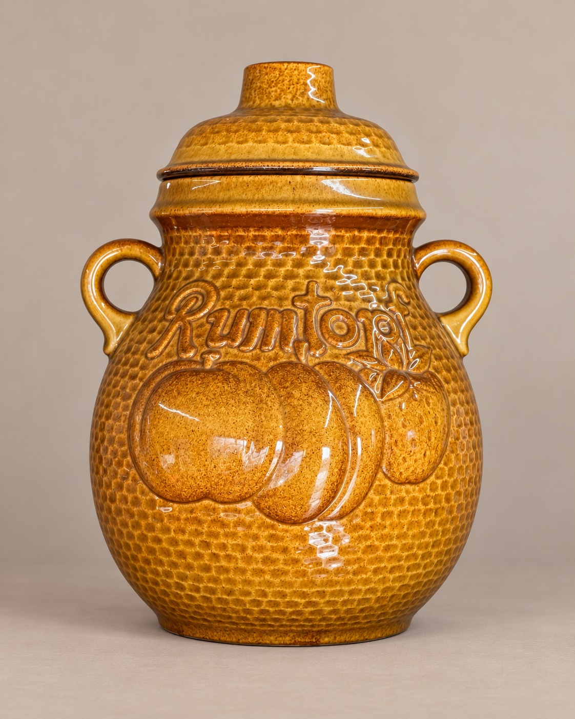 West German Rumtopf Pottery Jar – Amber Glaze