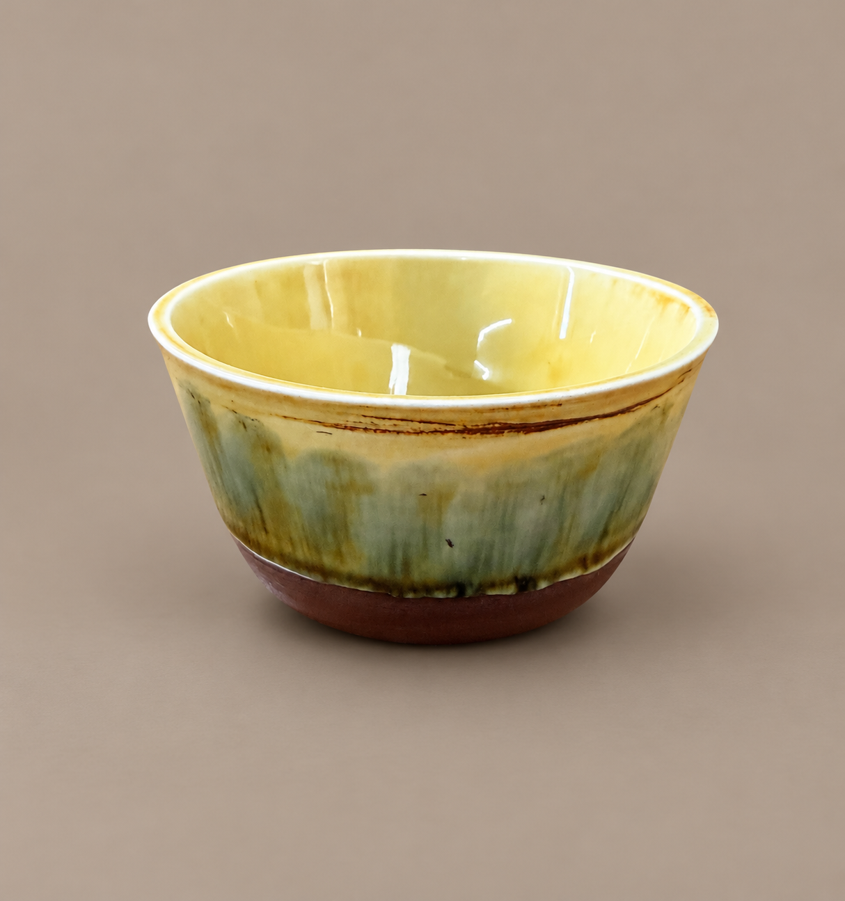 Small Porthmadog Pottery Bowl – Yellow &amp; Teal