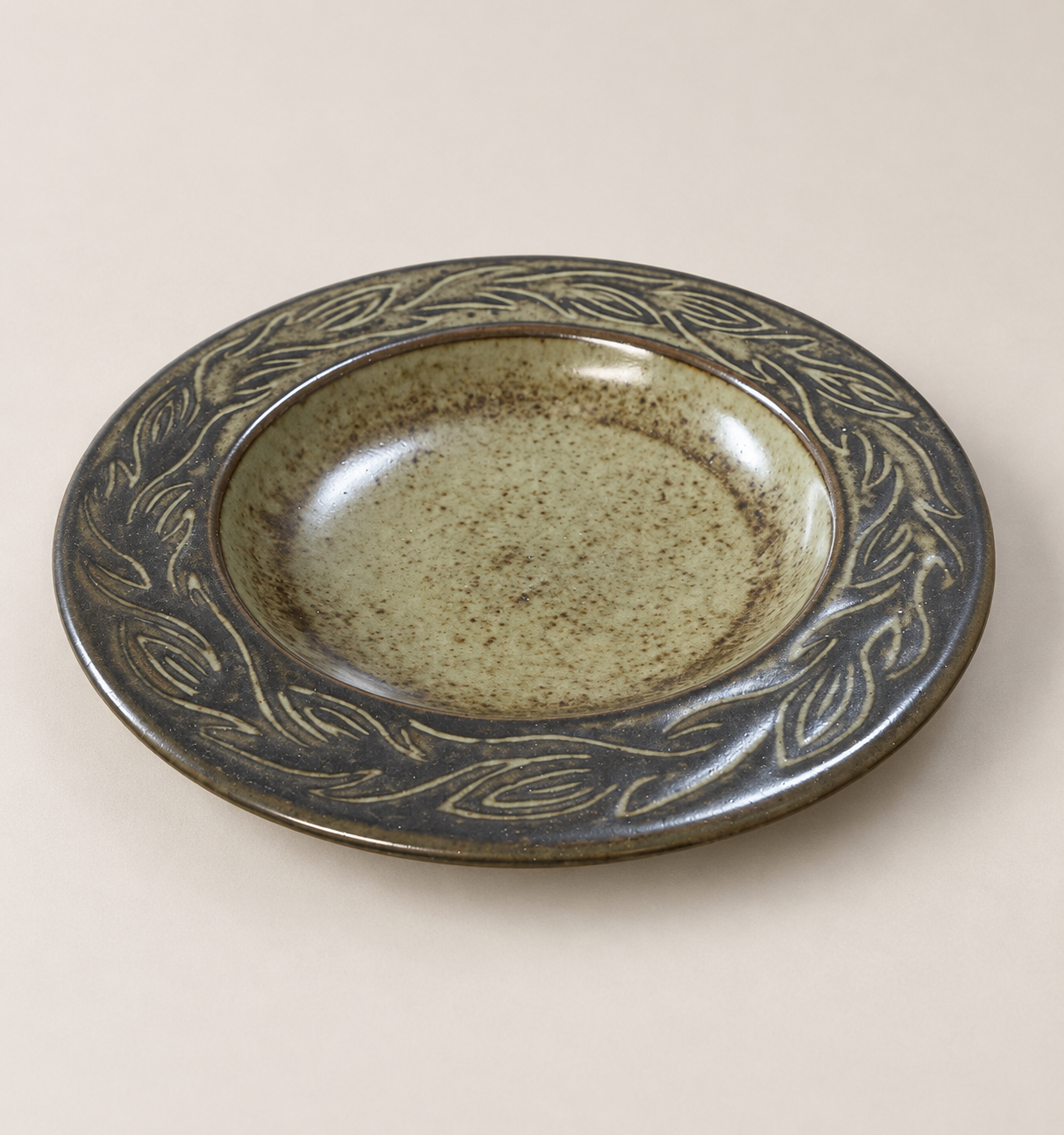 Royal Copenhagen Leaf-Pattern Stoneware Dish