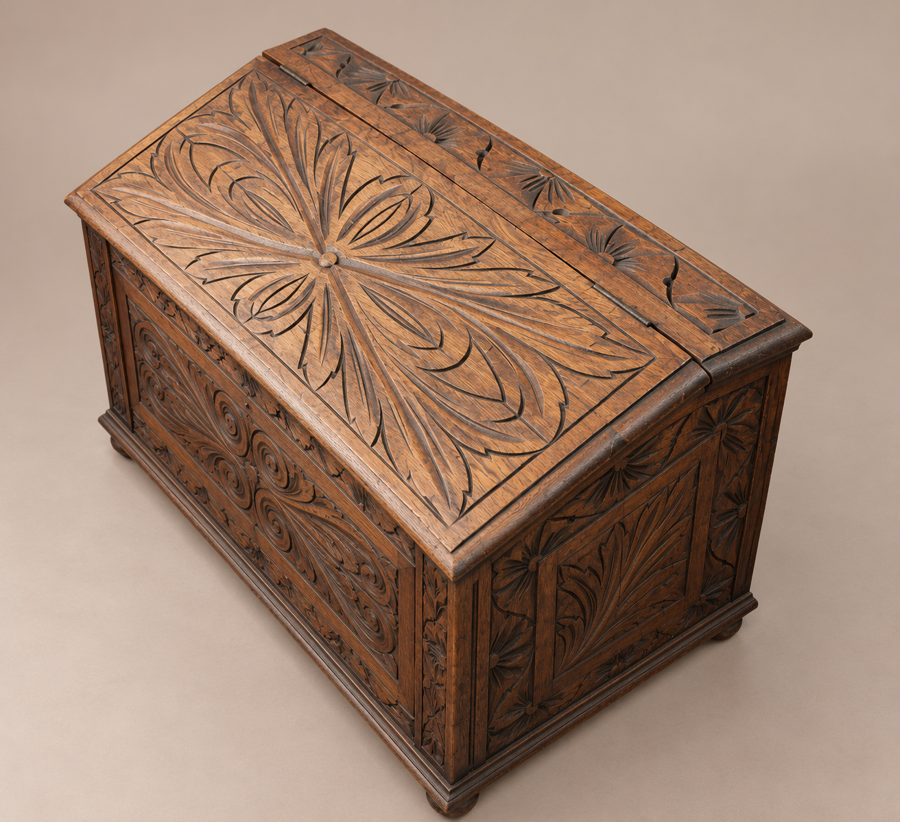 Antique Carved Wooden Chest.png