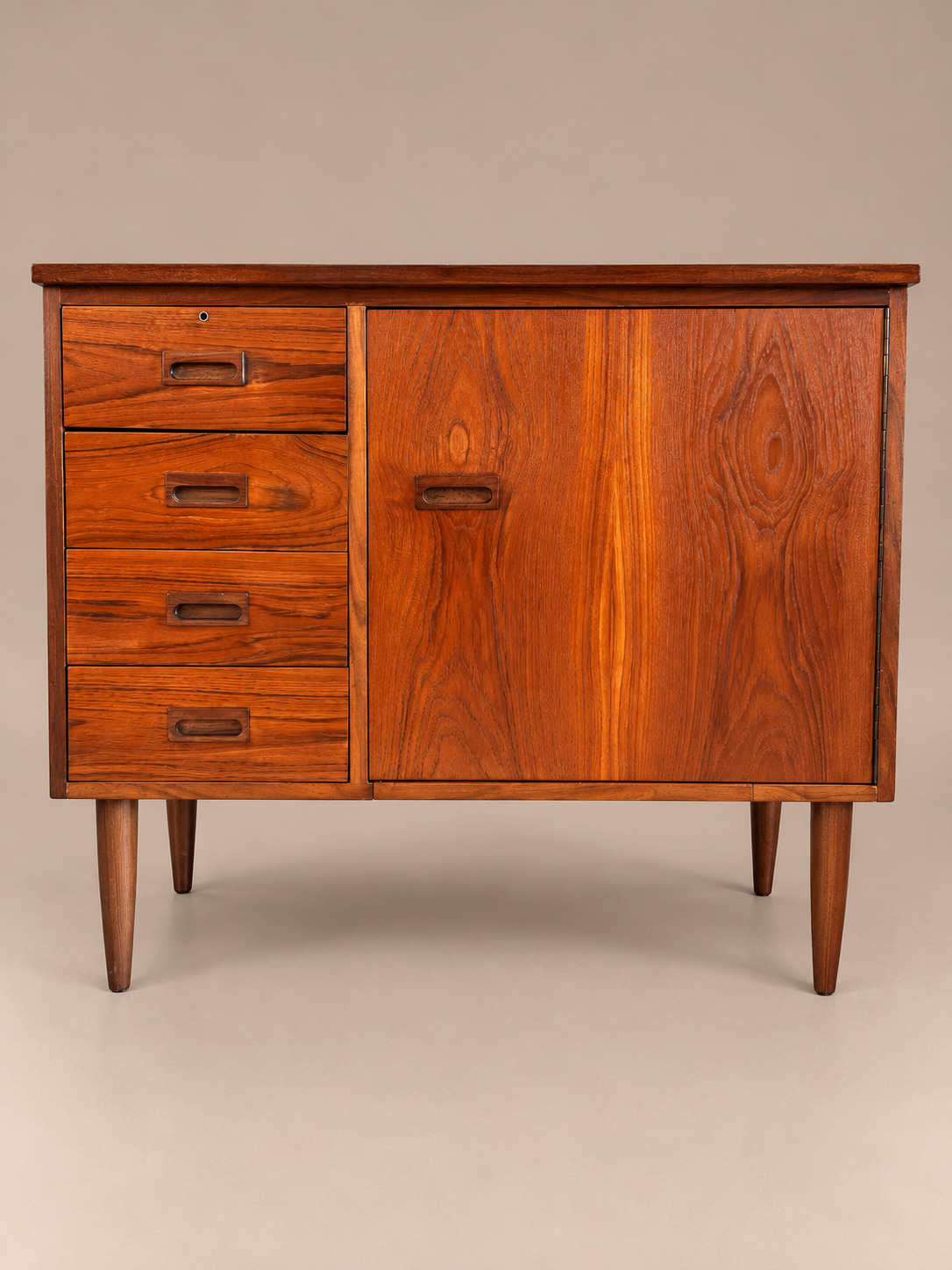 Mid-Century Teak Credenza in Studio Light.png