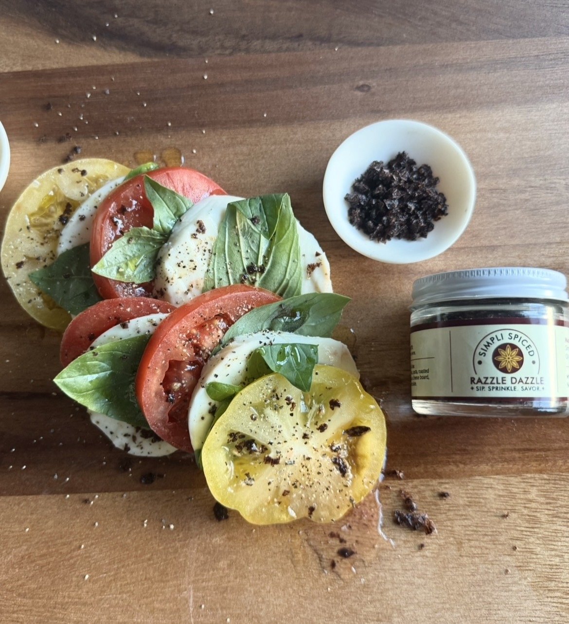 Fresh Caprese Salad with Red Wine Sea Salt