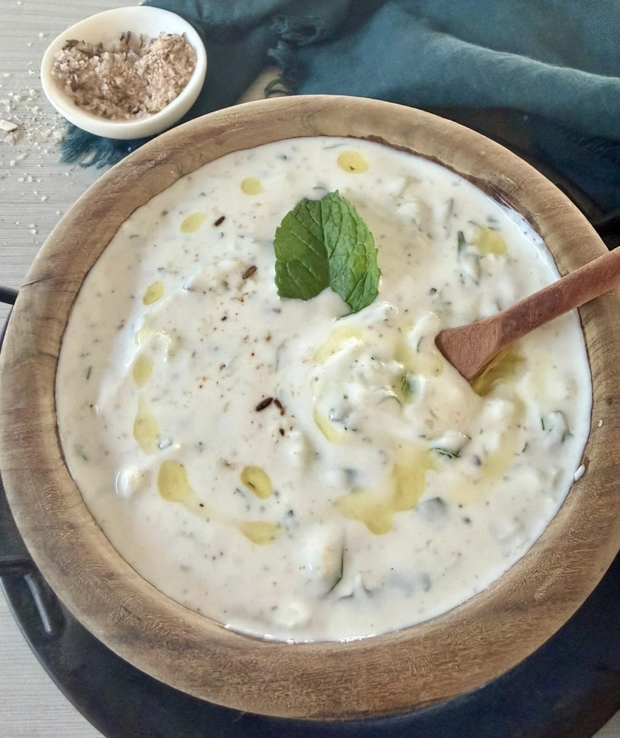 Raita with Flavor Pop (Simple Yogurt Dip)