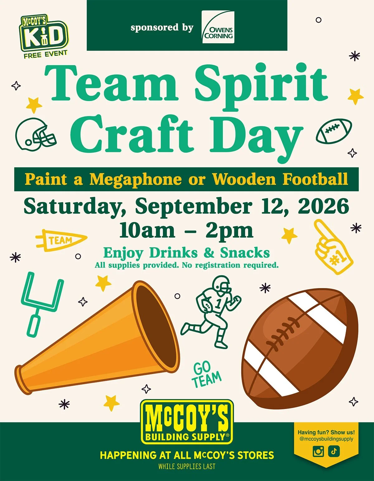 McCoy's Team Spirit Craft Day