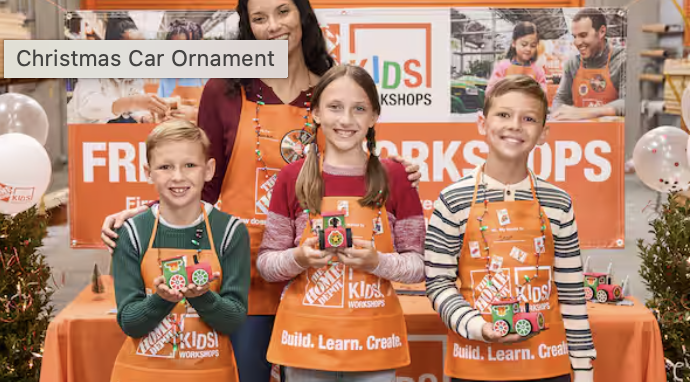 Home Depot Kids Workshop: Christmas Car Ornament