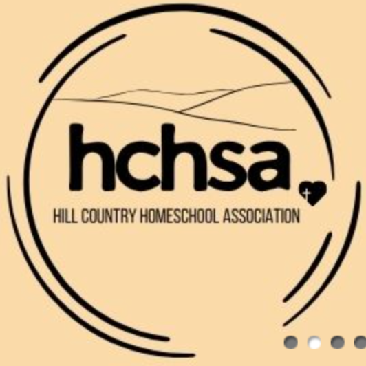 Logo of the Hill Country Homeschool Association with the acronym 'hchsa' and a small black heart symbol.