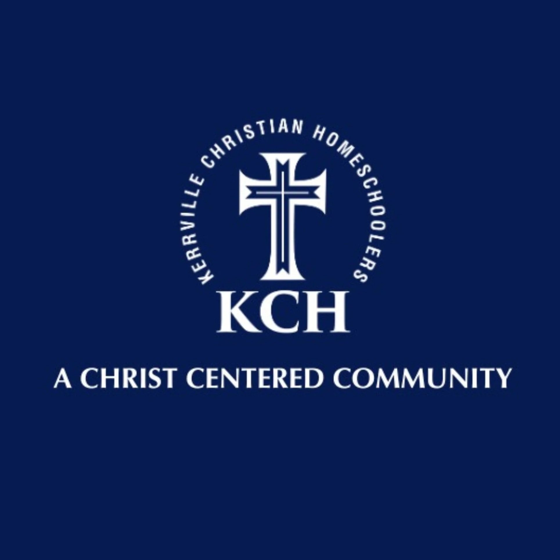 Logo of KCU, a Christ-centered community, featuring a cross at the center with a circular text around it.