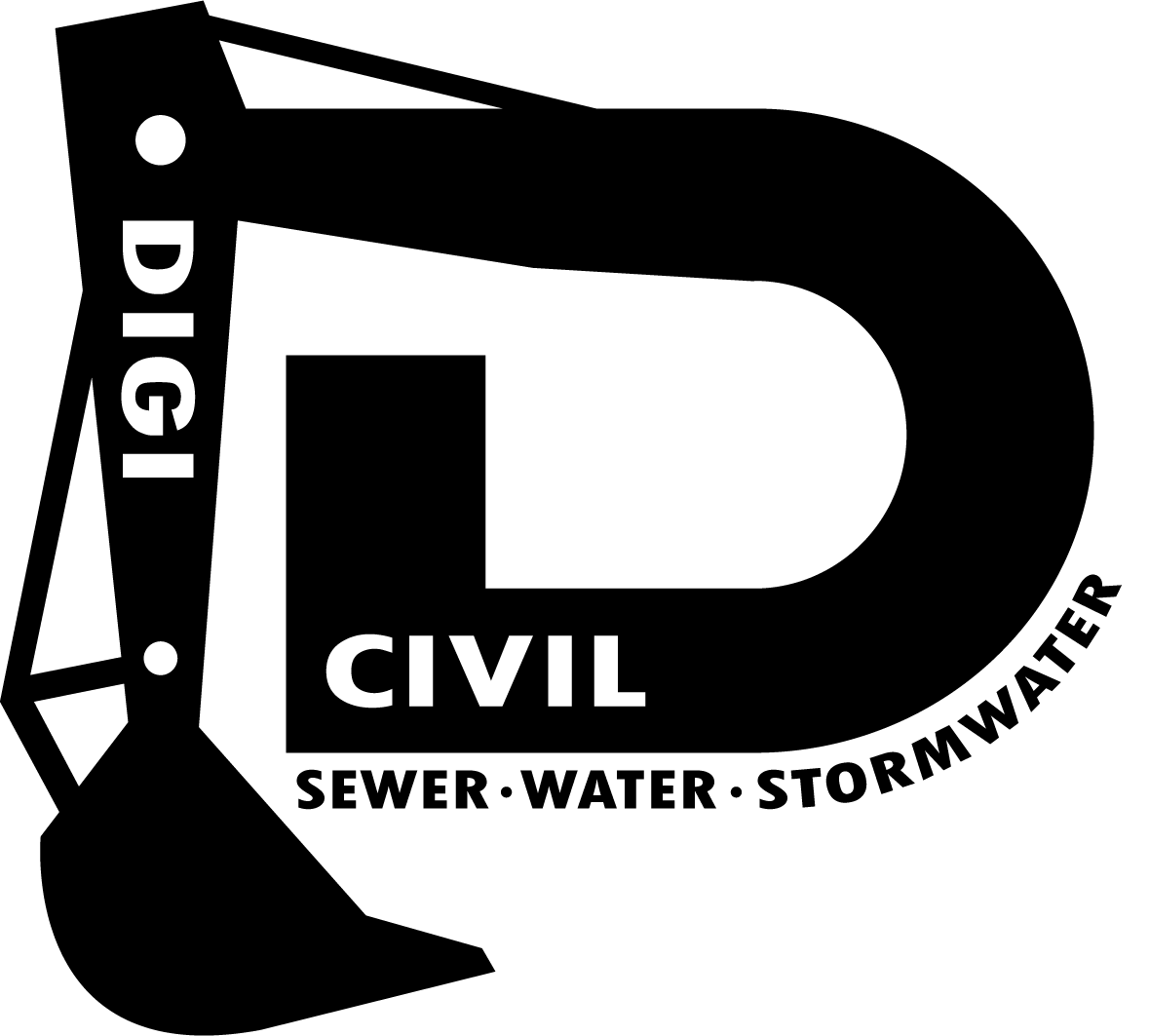 Black background with the words "DIGITAL" vertically on the left and "CIVIL" in the center, both in bold white lettering.