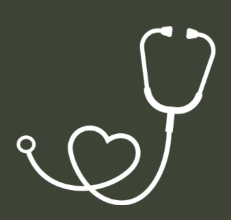 Stethoscope with the tubing shaped like a heart on a green background.