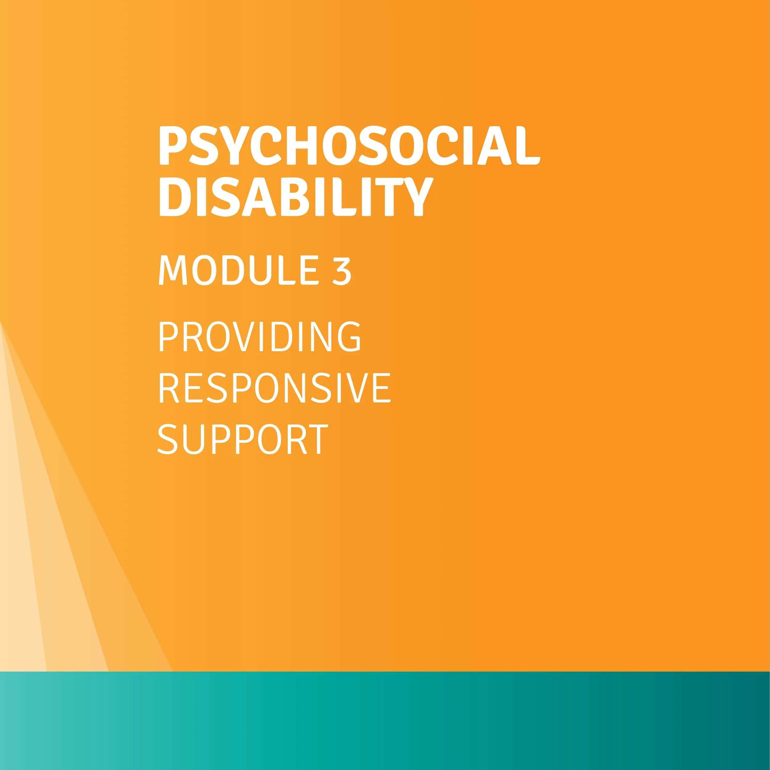 Module 3:  Psychosocial Disability - Providing Responsive Support