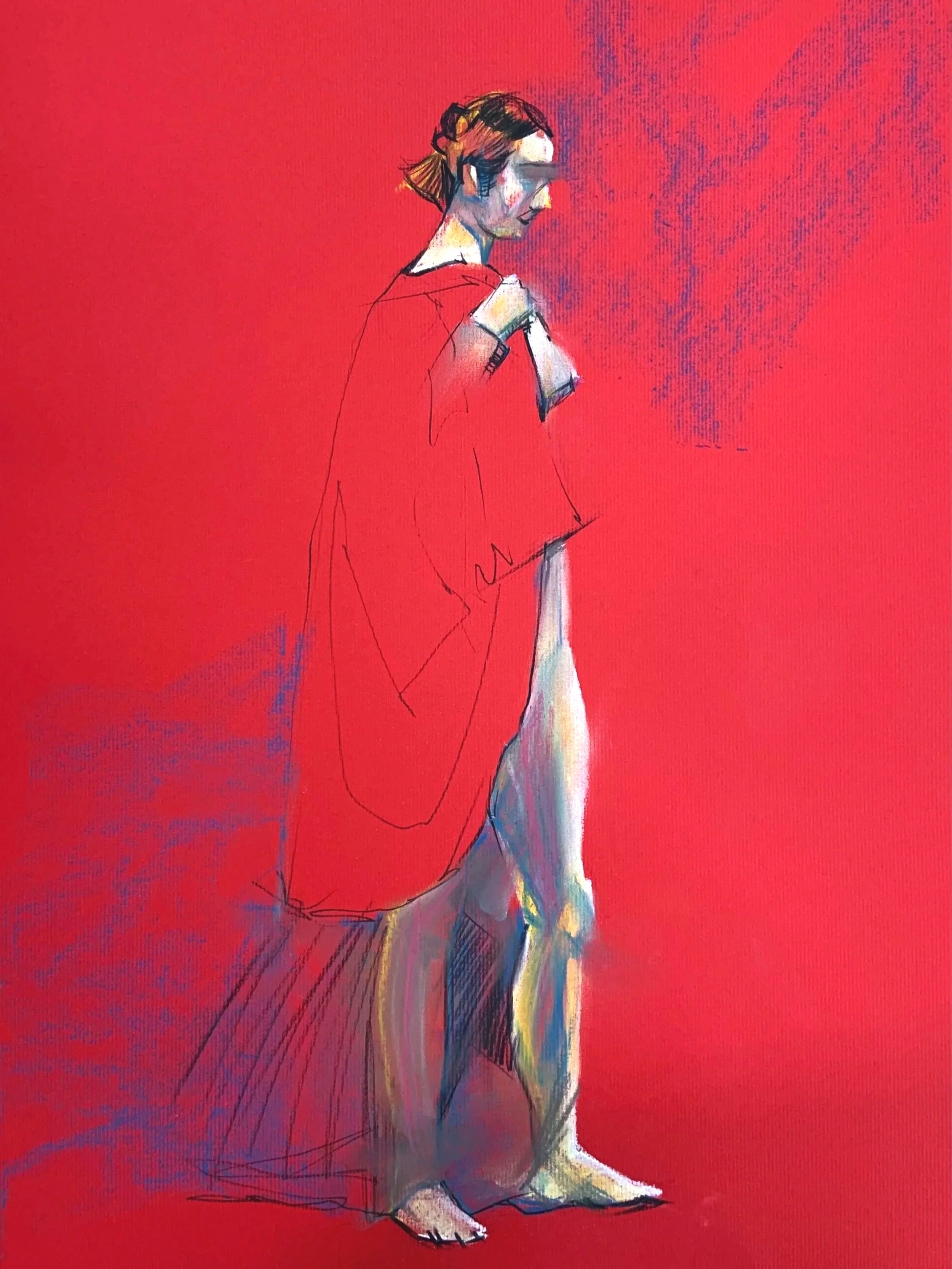 Sketch of a Nude-02, Pastel on Paper, 2020