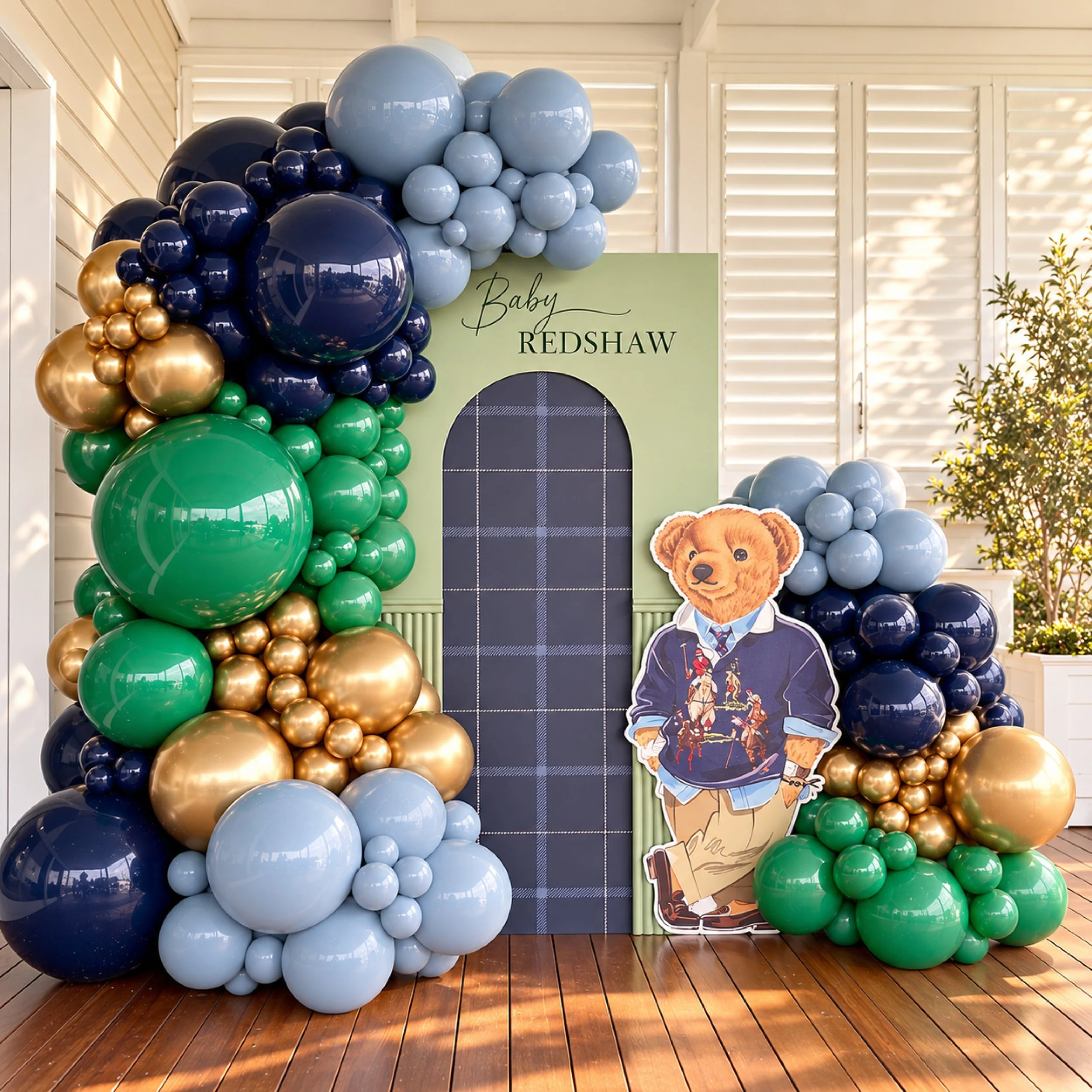 Polo Bear Baby Shower - Balloon Arch Backdrop - Event Hire - Print Candy.jpg
