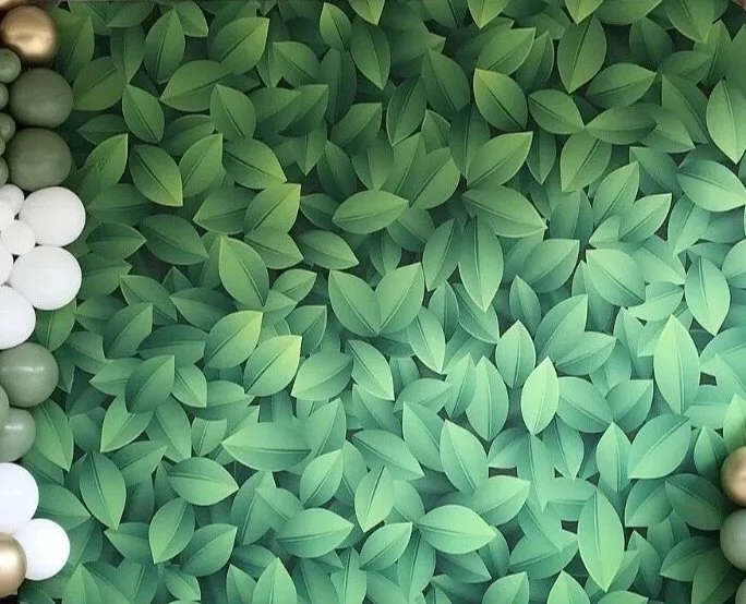 Themed green leaf pop up party backdrop perfect to style safari, Takaro Tribe, Where The Wild Things Are party themes