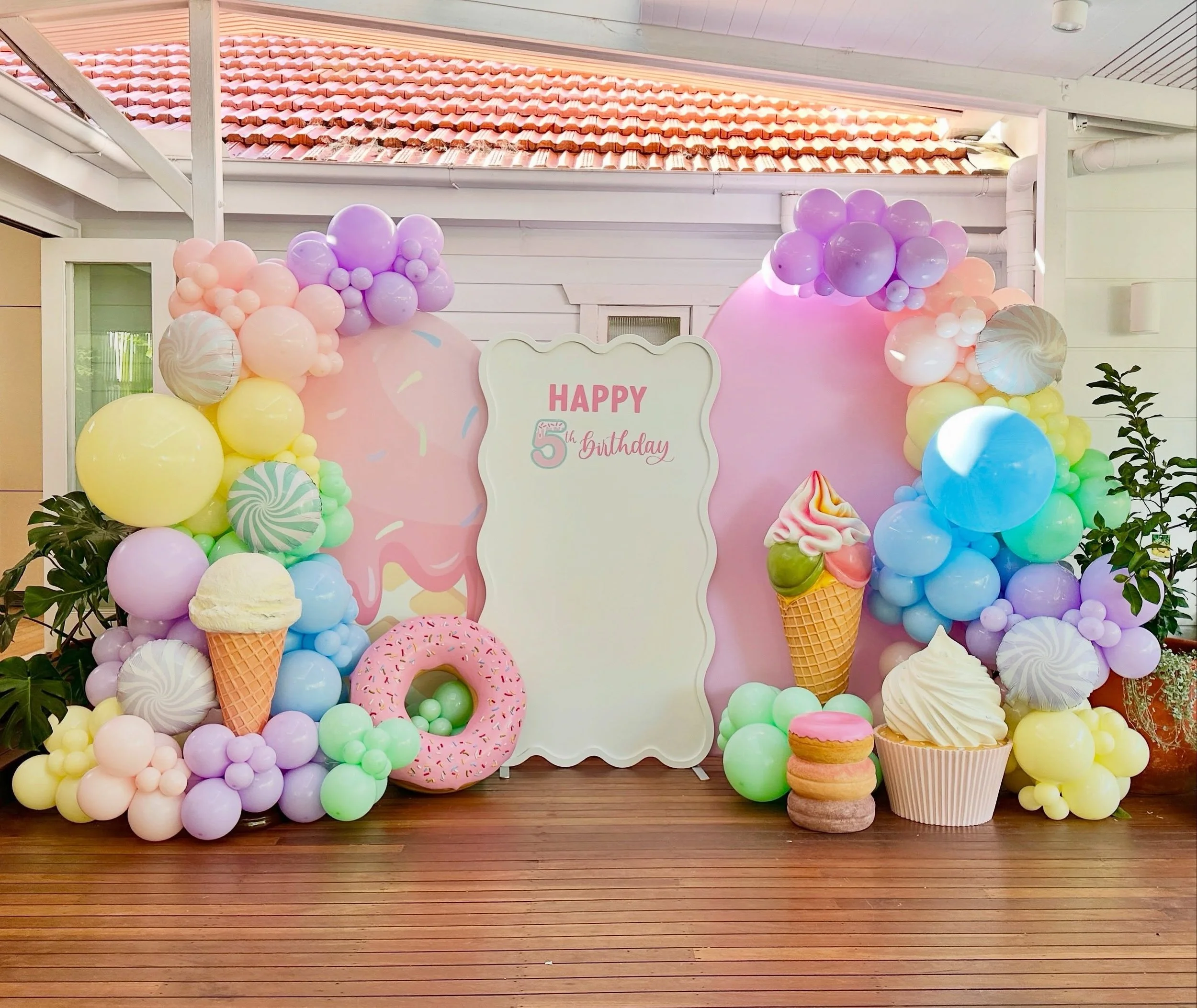 Pastel dreams, ice cream cones, and all the sweetest details for Vivi&rsquo;s 5th birthday. This setup was the perfect mix of pastel colours, candy props and beautiful balloons

What a treat it was to style this whimsical ice cream party with all the