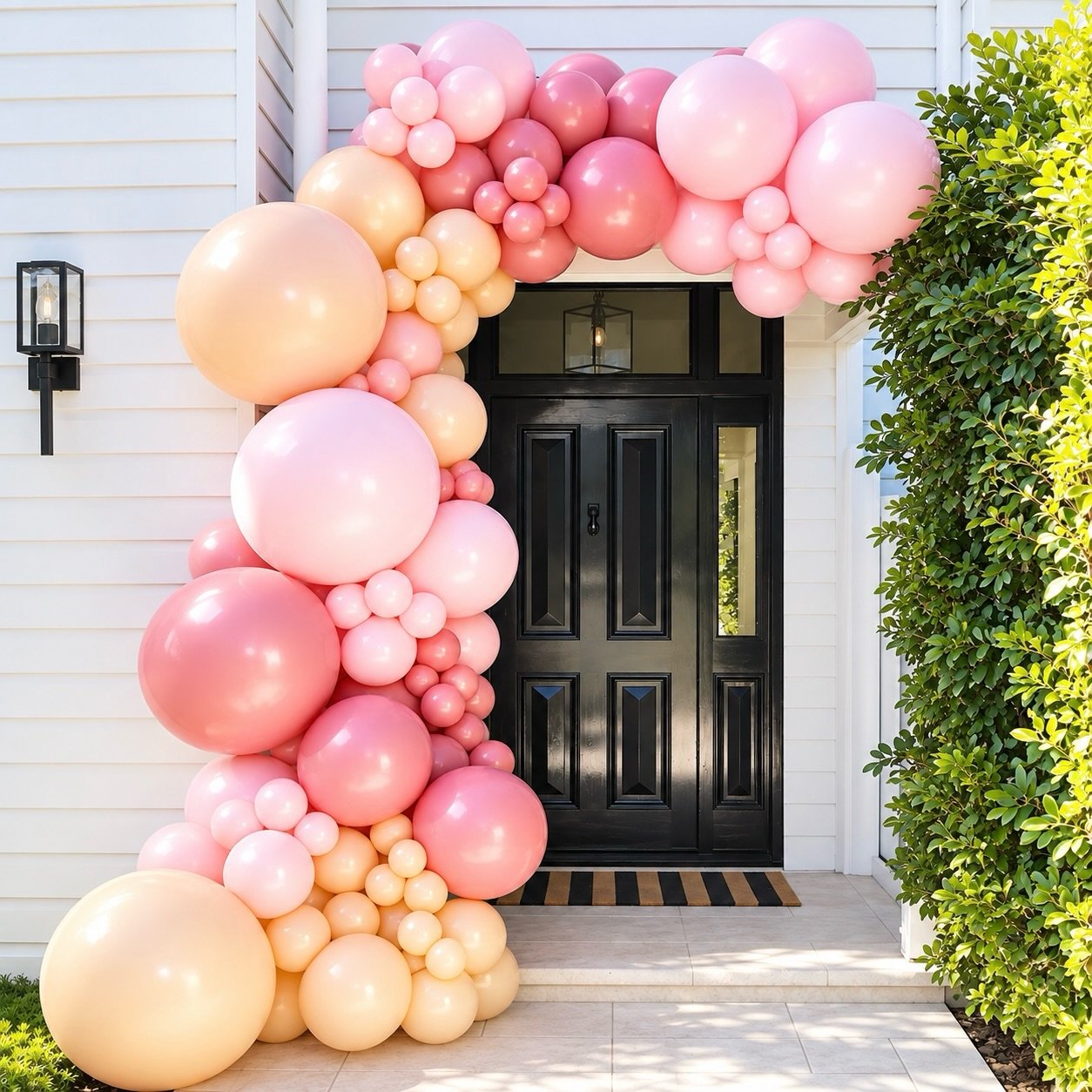 THE SHOWSTOPPER 🎈No backdrop required! Sometimes the setting is the backdrop. 

Swipe right to see how we transformed two of our clients&rsquo; front entrances and a poolside party area with statement balloon installations designed to completely tra