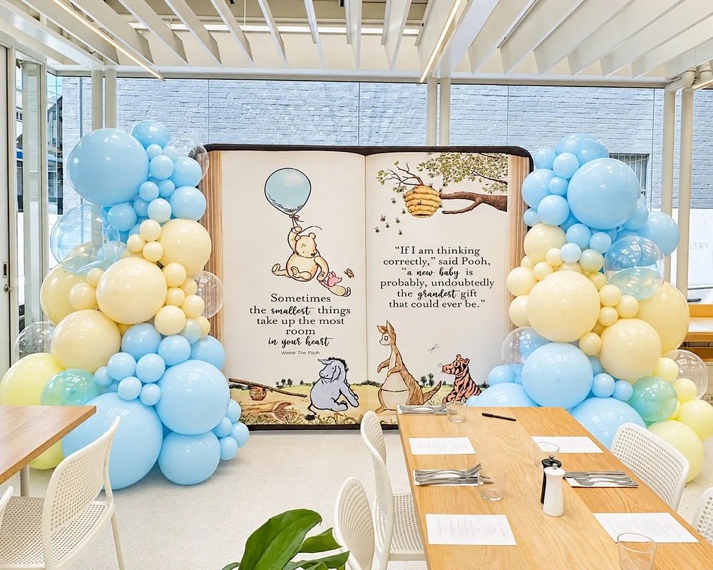 Oh Boy! 🍯🐝 A baby is the greatest gift of all.

Step into the magic of the Hundred Acre Wood and celebrate your little one on the way with the timeless charm of Winnie the Pooh and his beloved friends.

From our giant Winnie the Pooh Storybook back