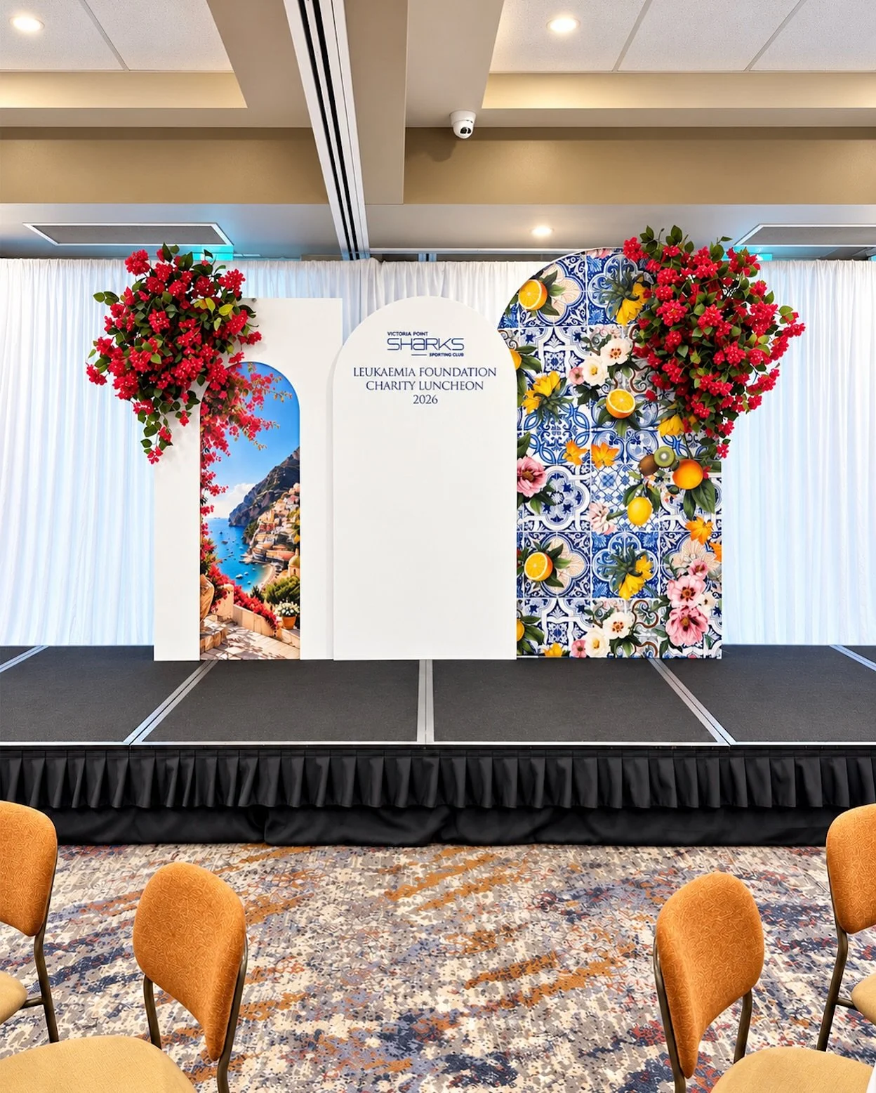 LA DOLCE VITA 🇮🇹🌸

A Mediterranean themed charity luncheon, styled to bring the colourful charm of Positano to Victoria Point Sharks Sporting Club for the Leukaemia Foundation Charity Luncheon 2026

We brought together our signature Halo Backdrop 