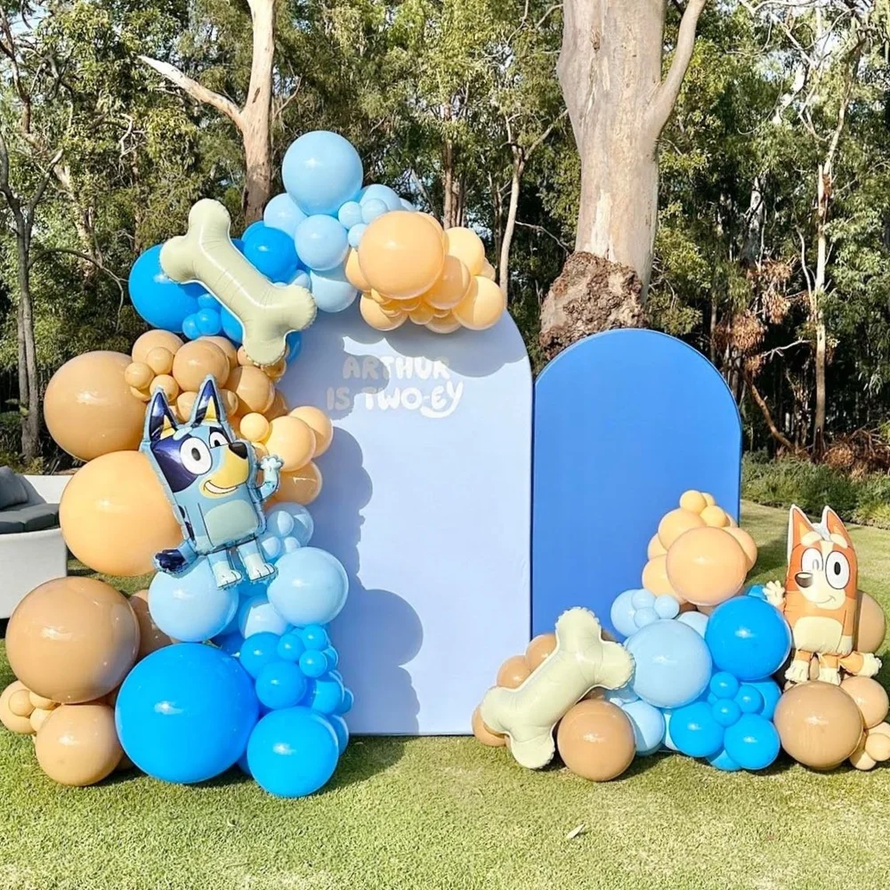 Pop up blue arch event backdrops