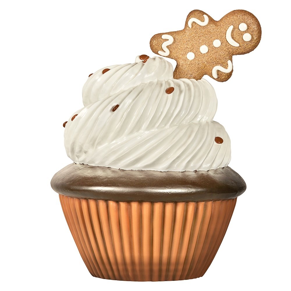 Life size gingerbread cupcake prop