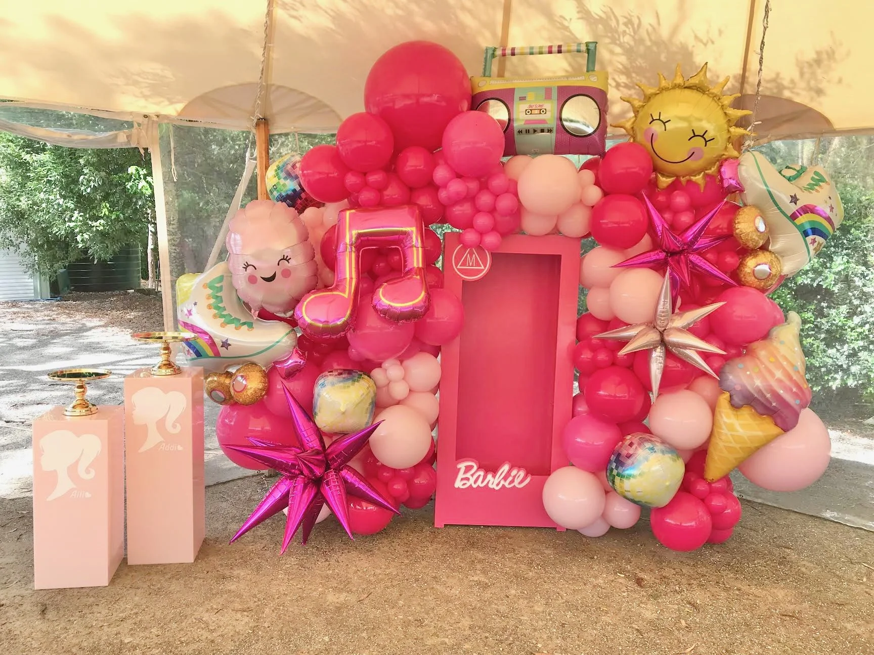 Addi & Alli's Barbie party ~ styling, props and balloon installation by Print Candy.jpeg