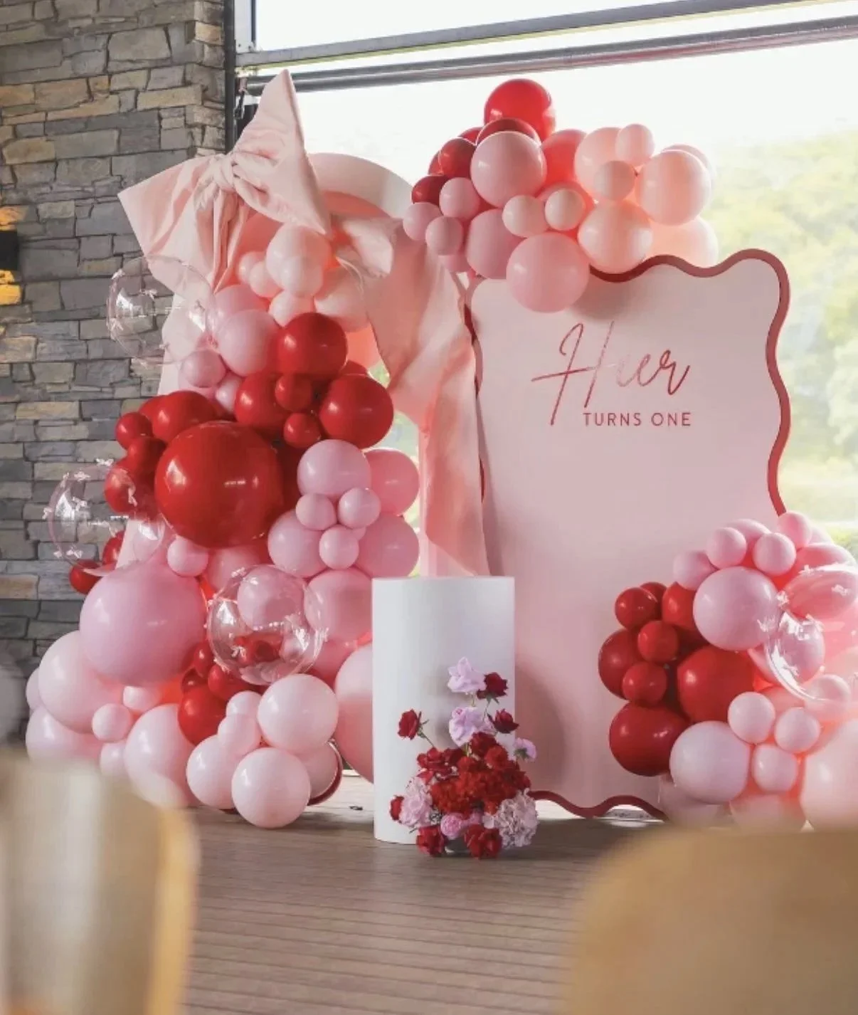 First birthday balloon backdrop