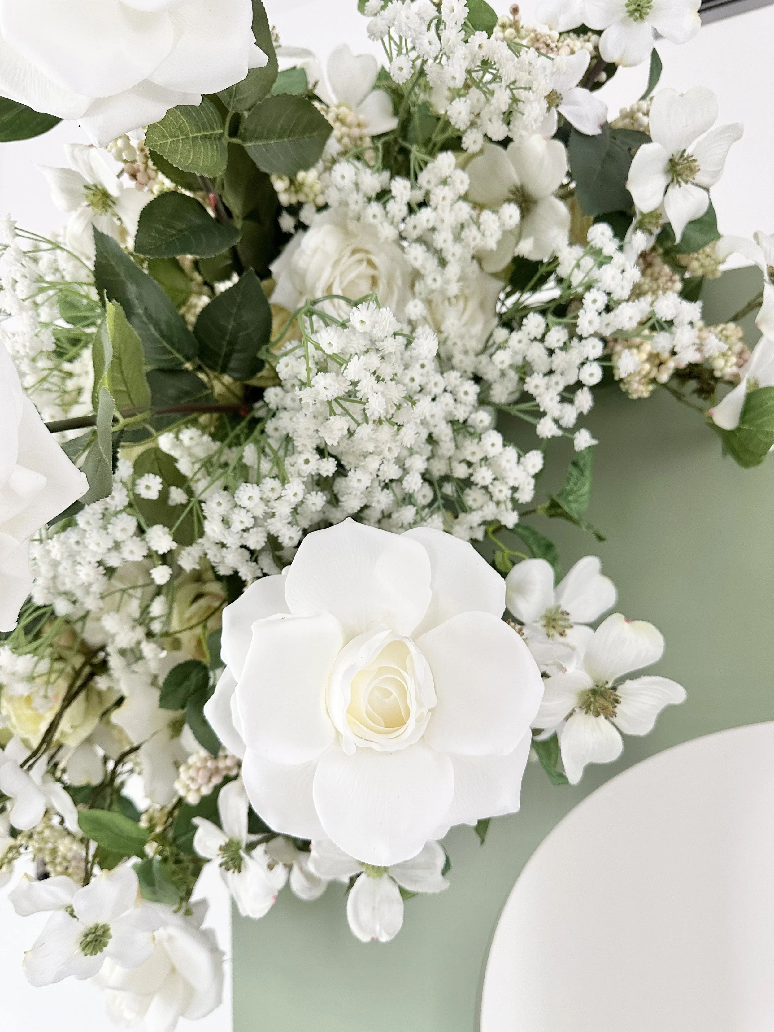 White rose backdrop flowers