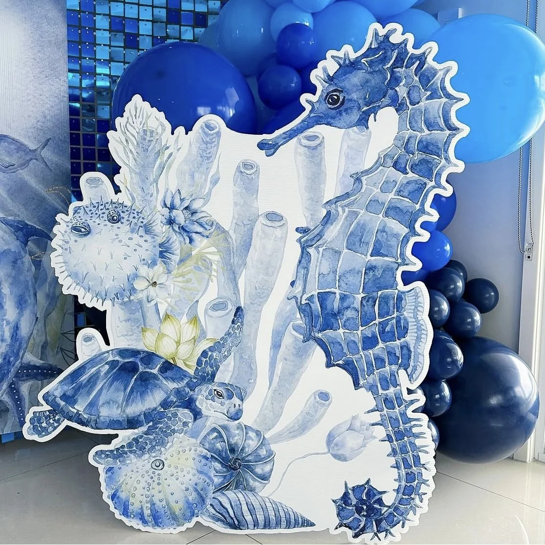 SEA HORSE, TURTLE AND FISH 1.2m