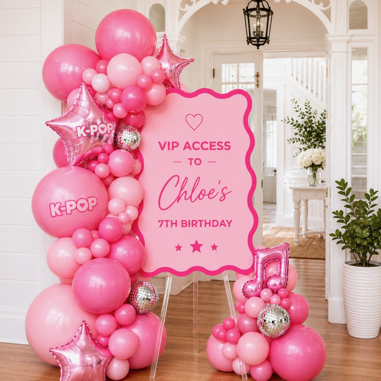 Chloe's KPop Themed Balloon Easel Sign - Brisbane Kids Parties - Gold Coast Kids Parties - Print Candy.jpeg