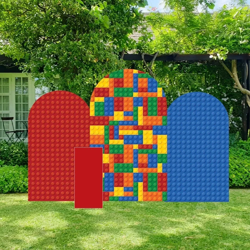 Lego themed arch backdrops