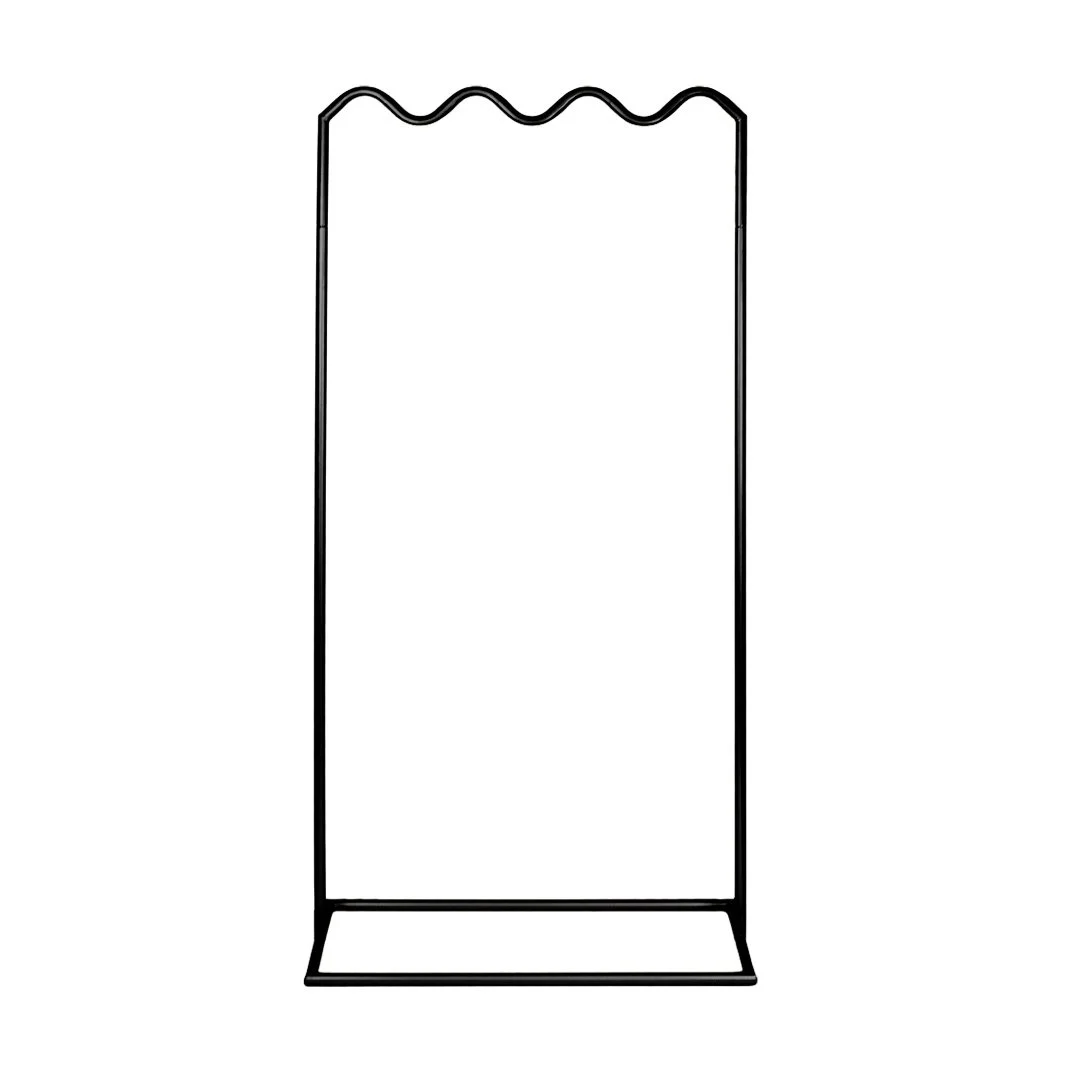 Decorative black wavy sign frame