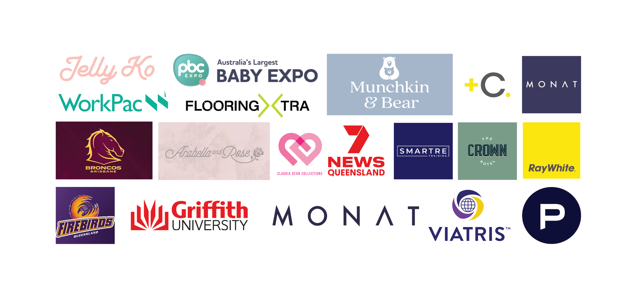 Here are some of the brands Print Candy has worked for PBC Baby Expo, WorkPac, Flooring Xtra, Munchkin & Bear, Monat, Brisbane Broncos, Seven News, Smartre, The Crown Hotel, Ray White, Firebirds and Place real estate to name a few