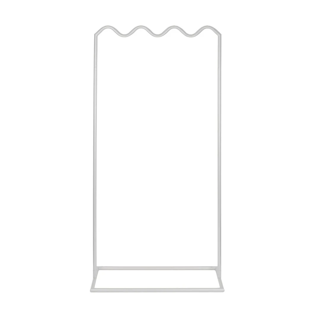 Decorative white wavy sign frame