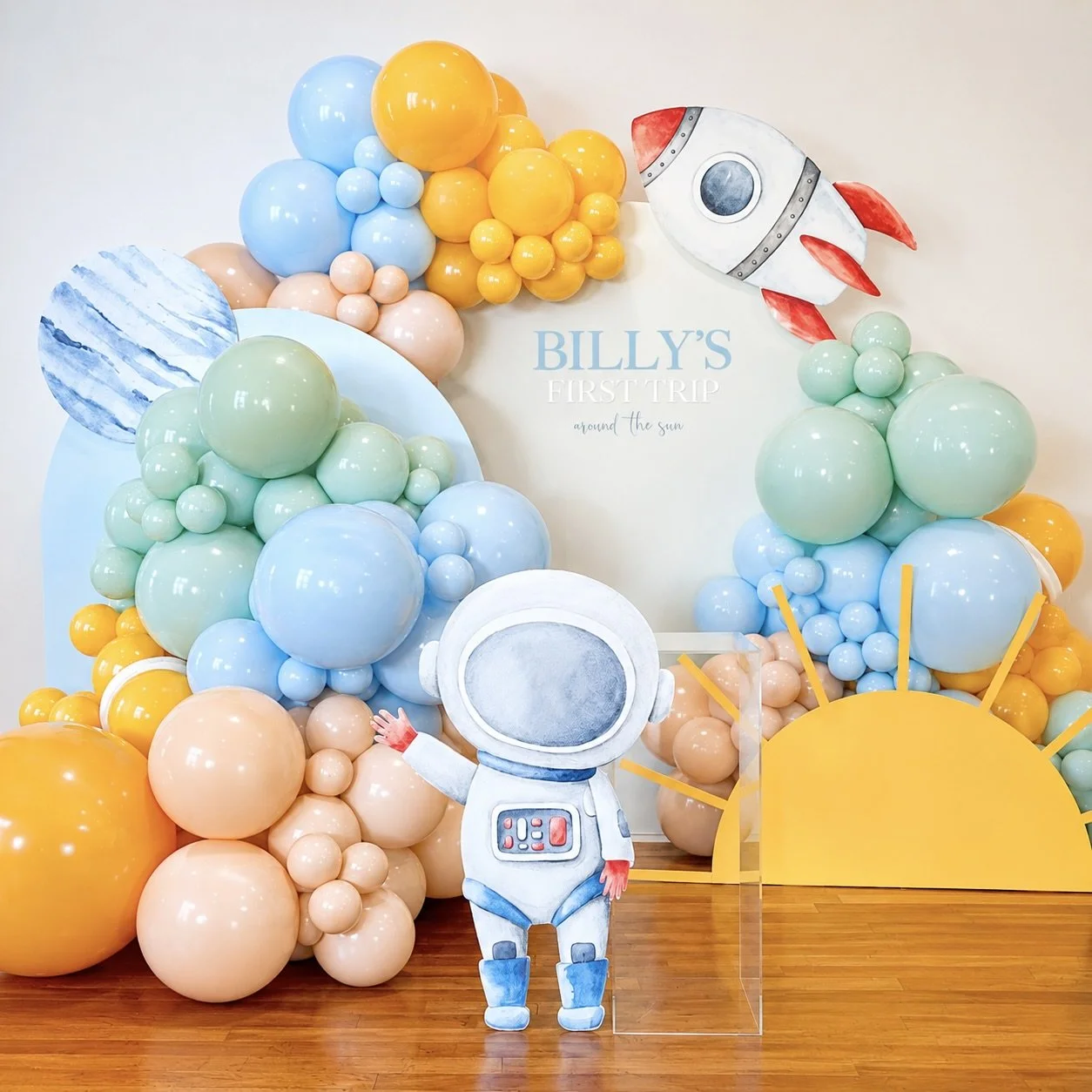 Billy's First Trip Around The Sun - Space Theme - Astonaut Birthday - Kids Party Styling - Print Candy .jpeg