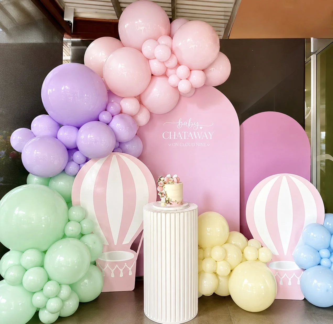 On Cloud Nine hot air balloon baby shower