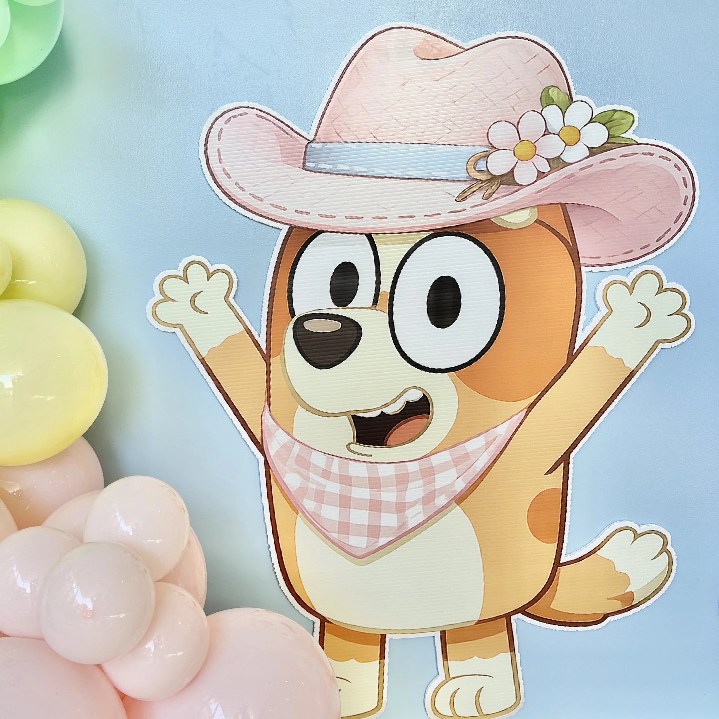 Bingo themed Bluey party character cut out for hire