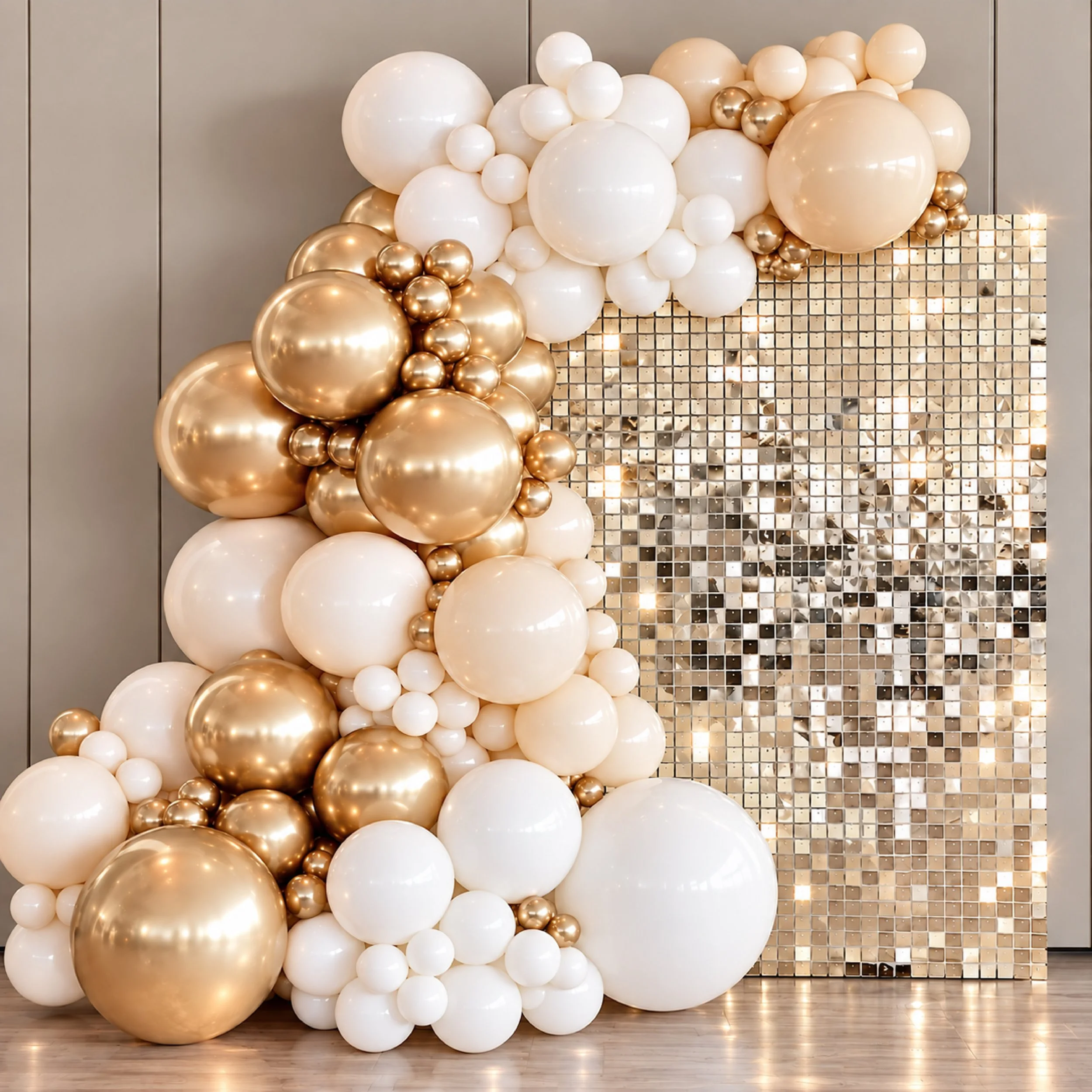 Optus Awards Night - Gold Shimmer Wall - Balloon Installation - Event Hire - Party Backdrop - Print Candy.jpg