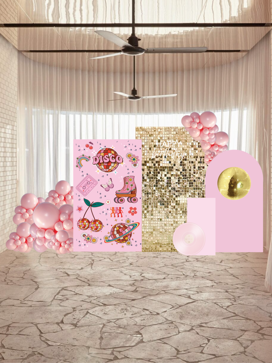 Gold Disco Birthday Backdrop by Print Candy.png