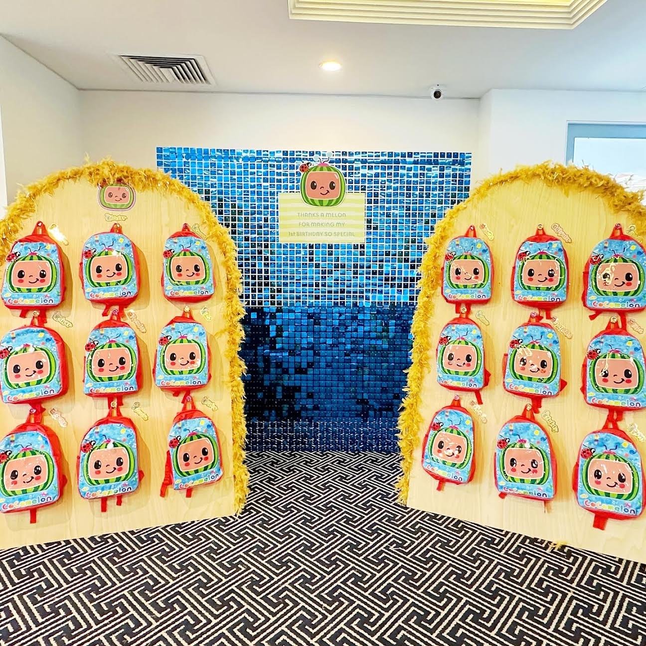 Print Candy Mykonos Blue Shimmer Wall and custom Cocomelon sign.jpeg