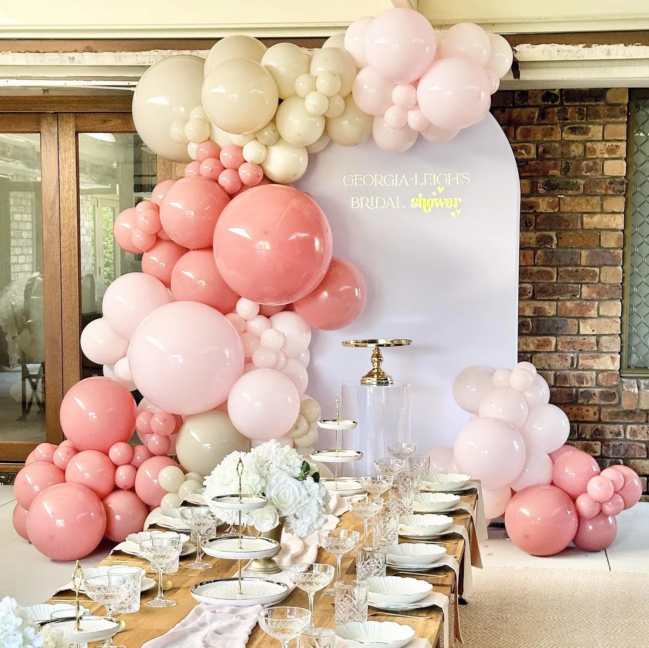 Bridal shower backdrops with balloons