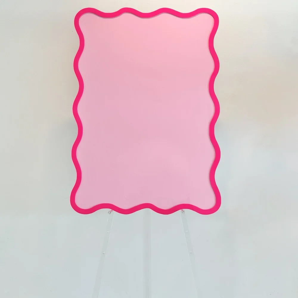 Pink wavy event sign
