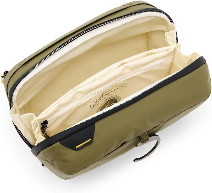 Peak Design Wash Pouch, Kelp, Weatherproof Travel Toiletry Bag, Upright or Hanging Dopp Kit with Pockets, Magnetic Toothbrush Pocket, Wide UltraZip Opening, Toiletry Bag for Men and Women Visit the Peak Design Store