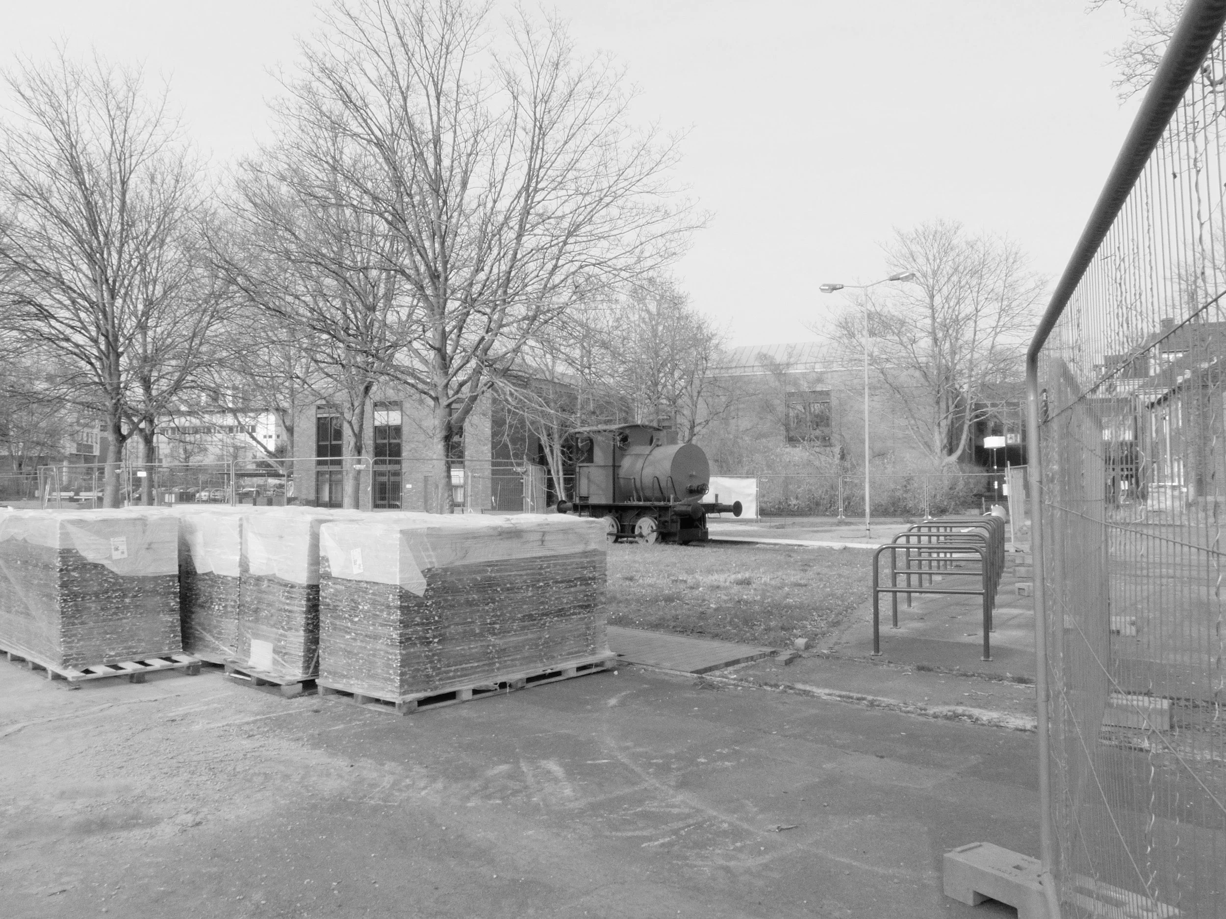 Industrial buildings at the former Zanders paper mill site in Bergisch Gladbach